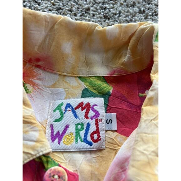 Vintage JAMS WORLD size S Men’s SHIRT Hawaiian Floral Rayon K23 - Picture 2 of 8